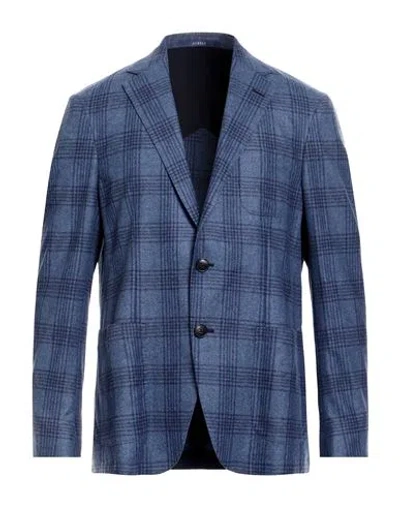 Fedeli Man Blazer Blue Size 40 Wool, Silk, Cashmere