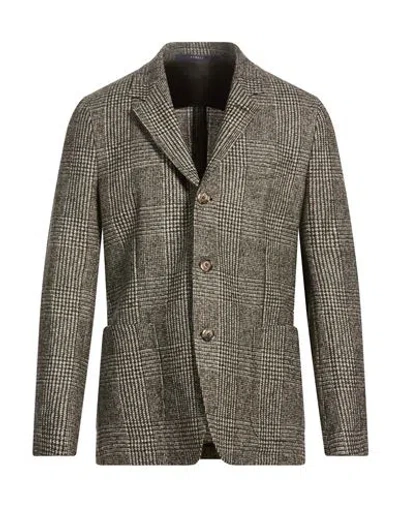 Fedeli Man Blazer Brown Size 40 Wool, Baby Alpaca Wool, Polyester