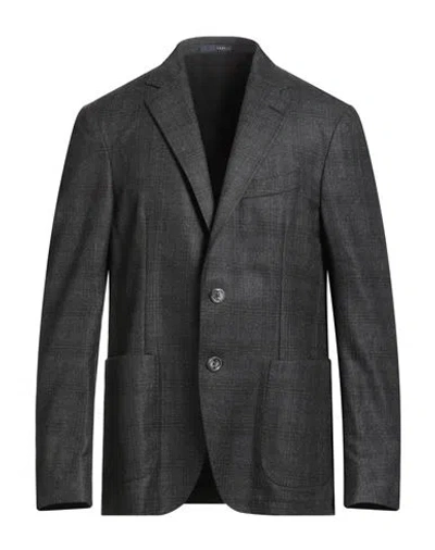 Fedeli Man Blazer Charcoal Size 40 Cashmere In Black