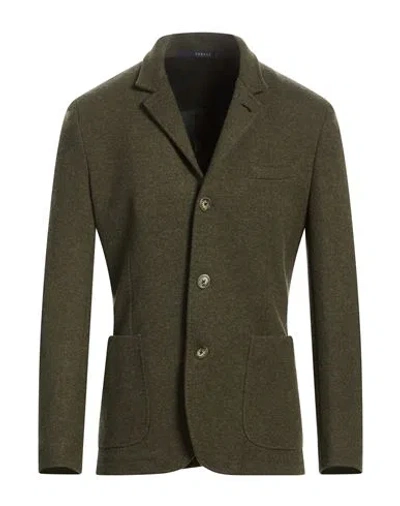 Fedeli Man Blazer Dark Green Size 42 Cashmere In Multi