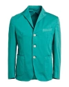 Fedeli Man Blazer Green Size 46 Cotton, Elastane In Green