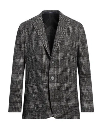 Fedeli Man Blazer Grey Size 40 Baby Alpaca Wool, Cotton, Polyester