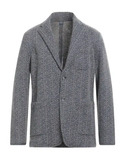 Fedeli Man Blazer Grey Size 40 Wool, Mohair Wool In Gray