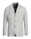 Fedeli Man Blazer Light Grey Size 40 Alpaca Wool, Cotton, Polyester