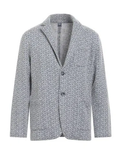 Fedeli Man Blazer Light Grey Size 40 Wool, Mohair Wool In Gray