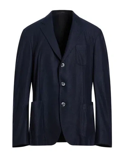 Fedeli Man Blazer Midnight Blue Size 48 Cashmere