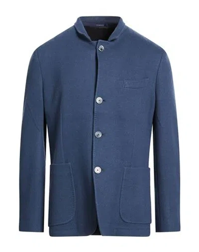 Fedeli Man Blazer Navy Size 38 Cashmere In Blue