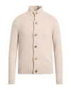 Fedeli Man Cardigan Beige Size 40 Cashmere In Neutral