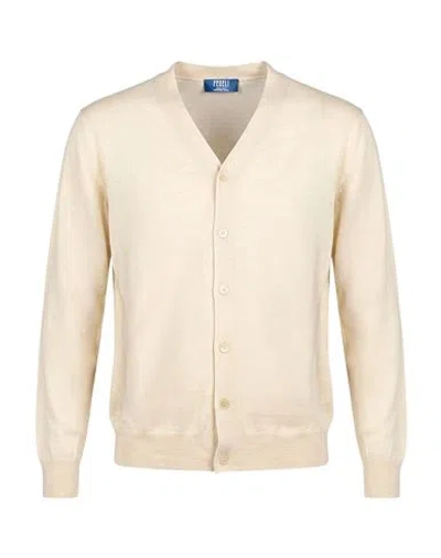 Fedeli Man Cardigan Beige Size 40 Virgin Wool In Neutral