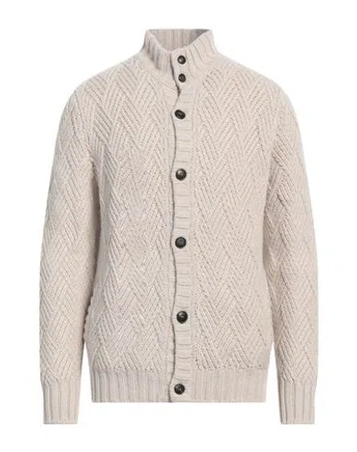 Fedeli Man Cardigan Beige Size 40 Virgin Wool, Cashmere