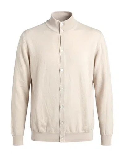 Fedeli Man Cardigan Beige Size 50 Cashmere In Burgundy