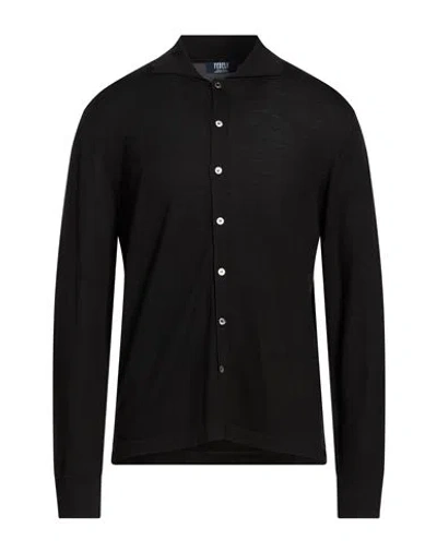 Fedeli Man Cardigan Black Size 40 Virgin Wool