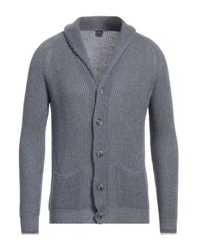 Fedeli Man Cardigan Blue Size 40 Organic Cotton, Organic Linen