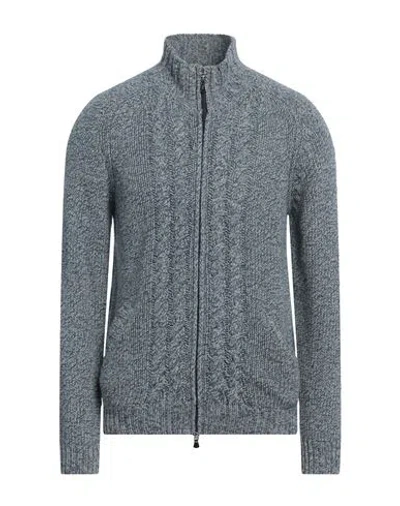 Fedeli Man Cardigan Blue Size 40 Virgin Wool, Viscose, Cashmere