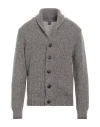 Fedeli Man Cardigan Brown Size 40 Alpaca Wool, Virgin Wool In Gray
