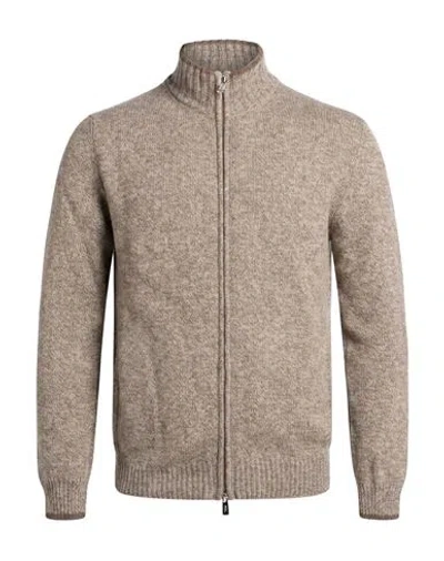 Fedeli Man Cardigan Brown Size 48 Alpaca Wool, Virgin Wool