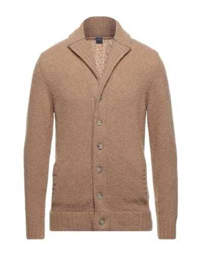 Fedeli Man Cardigan Camel Size 36 Virgin Wool, Cashmere, Polyamide In Beige