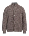 Fedeli Man Cardigan Chocolate Brown Size 40 Virgin Wool, Cashmere, Nylon