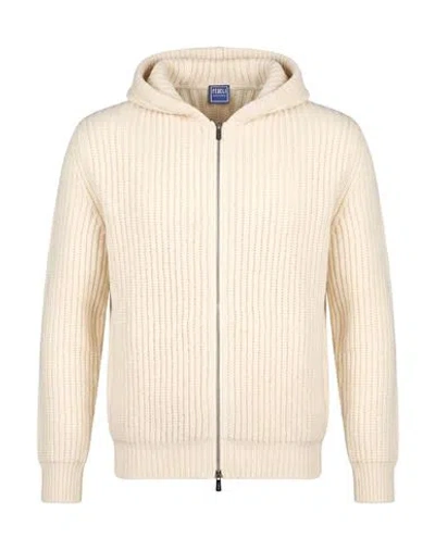 Fedeli Man Cardigan Cream Size 40 Cashmere In Neutral