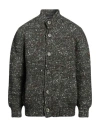 Fedeli Man Cardigan Dark Green Size 40 Virgin Wool, Cashmere, Nylon In Green