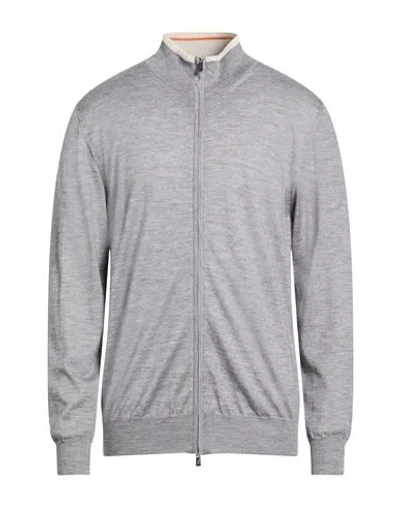 Fedeli Man Cardigan Grey Size 40 Cashmere, Silk In Gray