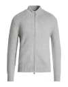 Fedeli Man Cardigan Grey Size 40 Cotton, Polyester In Gray