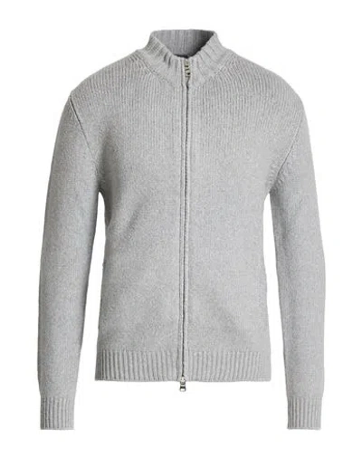 Fedeli Man Cardigan Grey Size 40 Cotton, Polyester In Gray