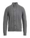 Fedeli Man Cardigan Grey Size 40 Virgin Wool, Cashmere In Gray