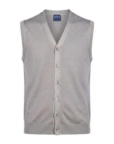 Fedeli Man Cardigan Grey Size 42 Virgin Wool