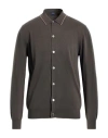Fedeli Man Cardigan Lead Size 40 Virgin Wool, Cashmere In Gray