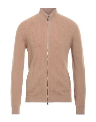 Fedeli Man Cardigan Light Brown Size 40 Cashmere In Beige