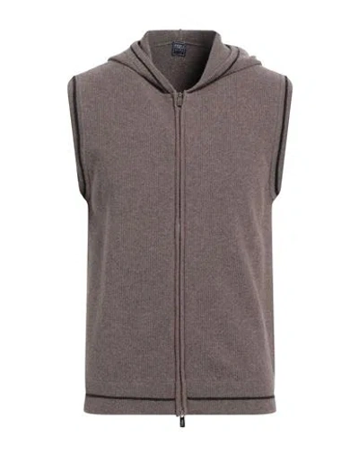 Fedeli Man Cardigan Light Brown Size M Cashmere