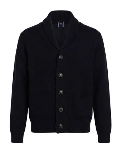 Fedeli Man Cardigan Midnight Blue Size 40 Cashmere