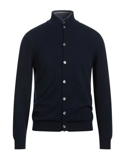 Fedeli Man Cardigan Midnight Blue Size 48 Cashmere