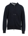 Fedeli Man Cardigan Midnight Blue Size Xl Cashmere, Silk In Blue