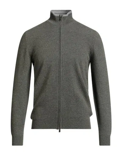 Fedeli Man Cardigan Military Green Size 42 Cashmere In Gray