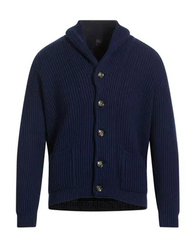 Fedeli Man Cardigan Navy Size 40 Cashmere In Blue