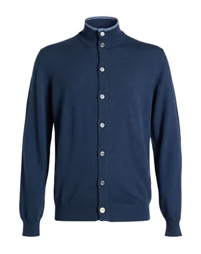Fedeli Man Cardigan Navy Size 40 Cashmere