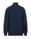 Fedeli Man Cardigan Navy Size 48 Virgin Wool, Viscose, Cashmere