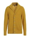 Fedeli Man Cardigan Marigold Size 36 Virgin Wool, Cashmere, Polyamide In Yellow
