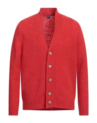 Fedeli Man Cardigan Red Size 40 Virgin Wool, Cashmere, Polyamide