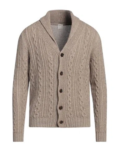 Fedeli Man Cardigan Sand Size 40 Cashmere In Gray