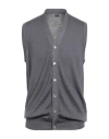 Fedeli Man Cardigan Slate Blue Size 44 Merino Wool In Gray
