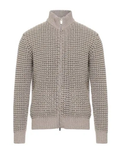 Fedeli Man Cardigan Taupe Size 40 Virgin Wool, Cashmere In Gray