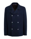 Fedeli Man Coat Midnight Blue Size 44 Cashmere In Blue