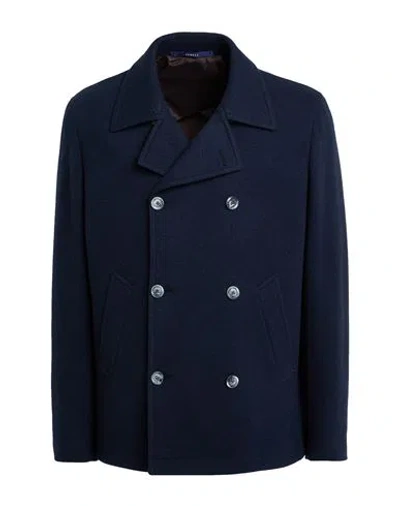 Fedeli Man Coat Midnight Blue Size 44 Cashmere