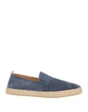Fedeli Man Espadrilles Blue Size 7 Leather In Blue