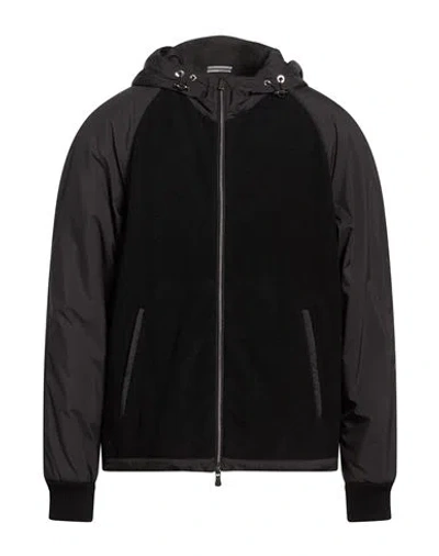 Fedeli Man Jacket Black Size L Cashmere, Polyester In Brown