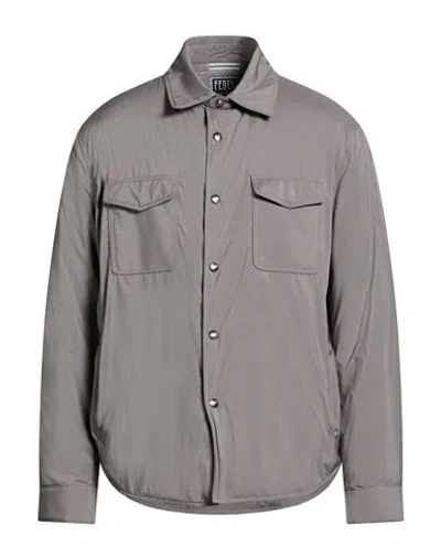 Fedeli Man Jacket Grey Size 44 Polyester In Gray