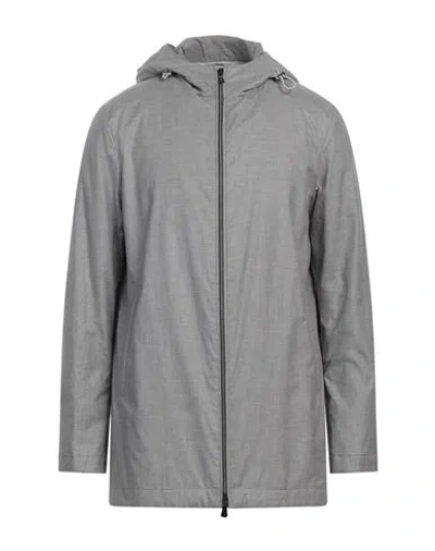 Fedeli Man Jacket Light Grey Size 40 Cotton, Silk